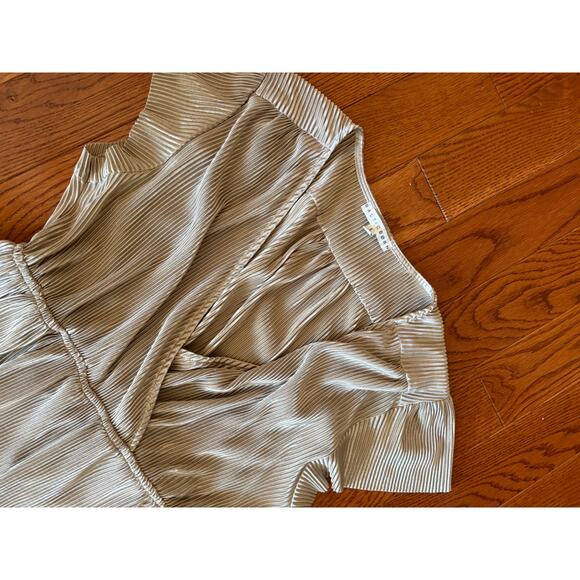 Baltic Born Athena Gold Ribbed Maxi Dress Holiday Wedding Maternity Large - Picture 3 of 5